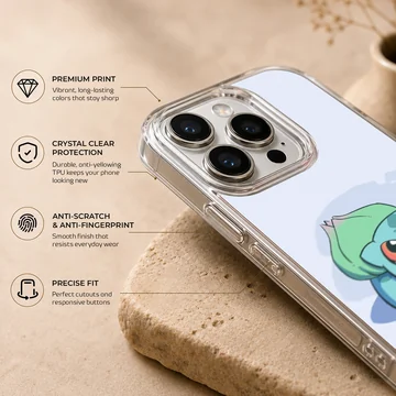 Playful Bulbasaur cartoon design phone case — Info
