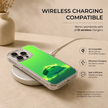 Bulbasaur digital illustration on green background phone case — Charging