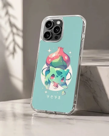 Charming Bulbasaur illustration on phone case