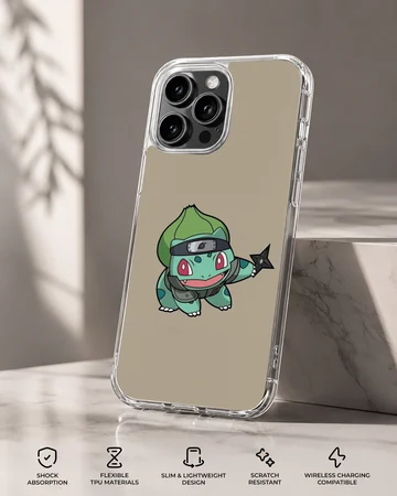 Bulbasaur cartoon character with playful design on phone case — Specs