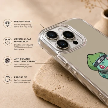 Bulbasaur cartoon character with playful design on phone case — Info
