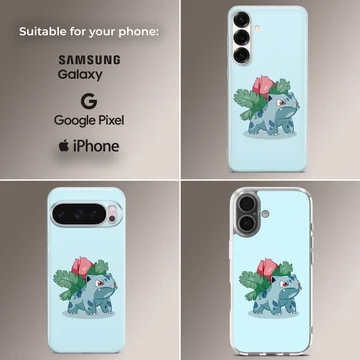 Bulbasaur featuring playful cartoon design on phone case — Collage
