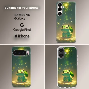 Bulbasaur artwork in vibrant colors on phone case — Collage