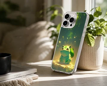 Bulbasaur artwork in vibrant colors on phone case — Lifestyle