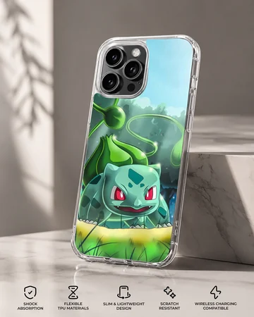 Bulbasaur digital illustration on a phone case. — Specs