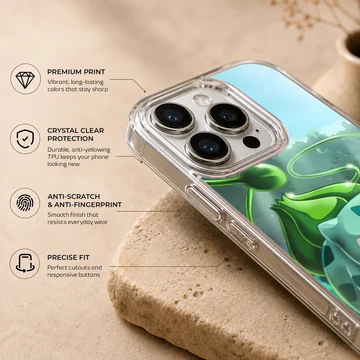 Bulbasaur digital illustration on a phone case. — Info