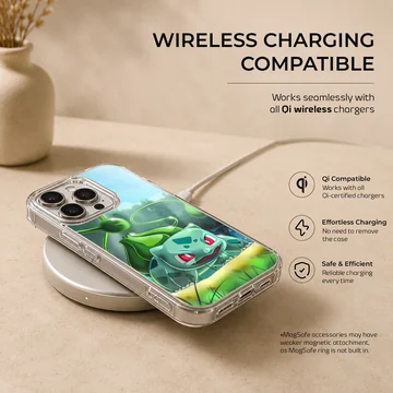 Bulbasaur digital illustration on a phone case. — Charging