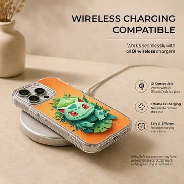 Bulbasaur cartoon design on phone case — Charging
