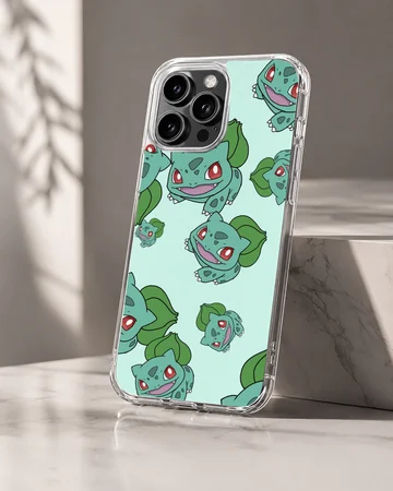 Bulbasaur cartoon design phone case with playful illustrations — Hero