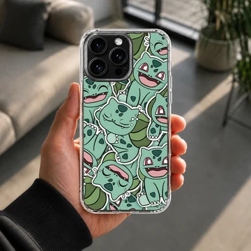 Playful Bulbasaur cartoon design on phone case — Lifestyle