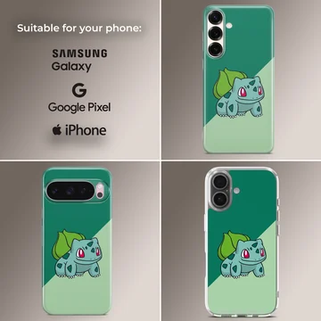 Bulbasaur cartoon design on phone case — Collage