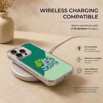 Bulbasaur cartoon design on phone case — Charging
