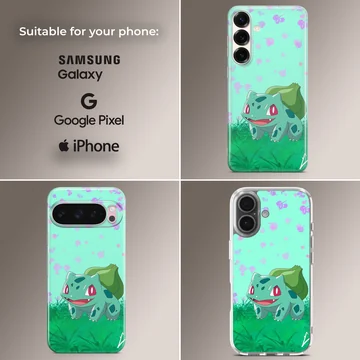 Bulbasaur cartoon design on phone case — Collage