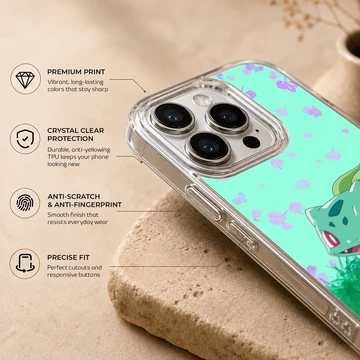 Bulbasaur cartoon design on phone case — Info