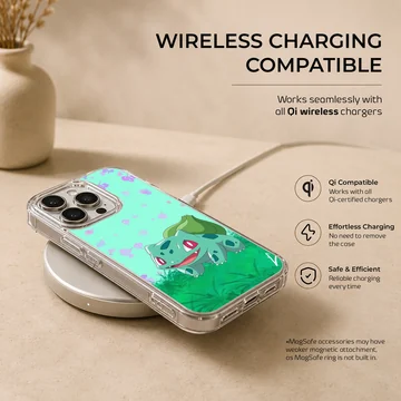 Bulbasaur cartoon design on phone case — Charging