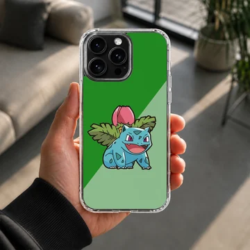 Bulbasaur in a playful cartoon style on phone case — Lifestyle