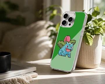 Bulbasaur in a playful cartoon style on phone case — Lifestyle