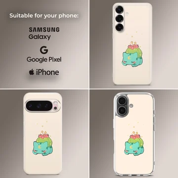 Bulbasaur cartoon design on phone case — Collage