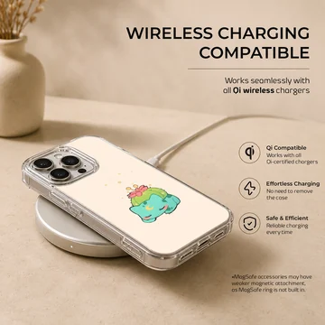 Bulbasaur cartoon design on phone case — Charging