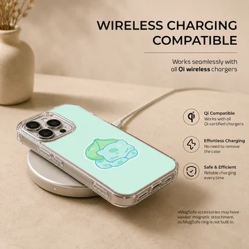 Bulbasaur cartoon design on phone case — Charging