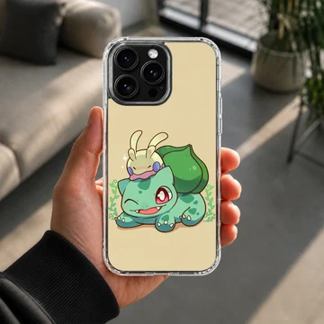 Playful cartoon design of Bulbasaur on a phone case — Lifestyle