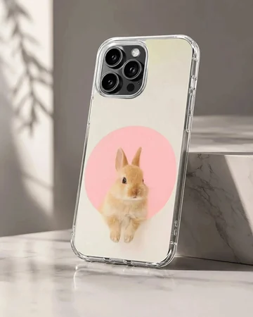 Photographic bunny rabbit design on soft TPU phone case
