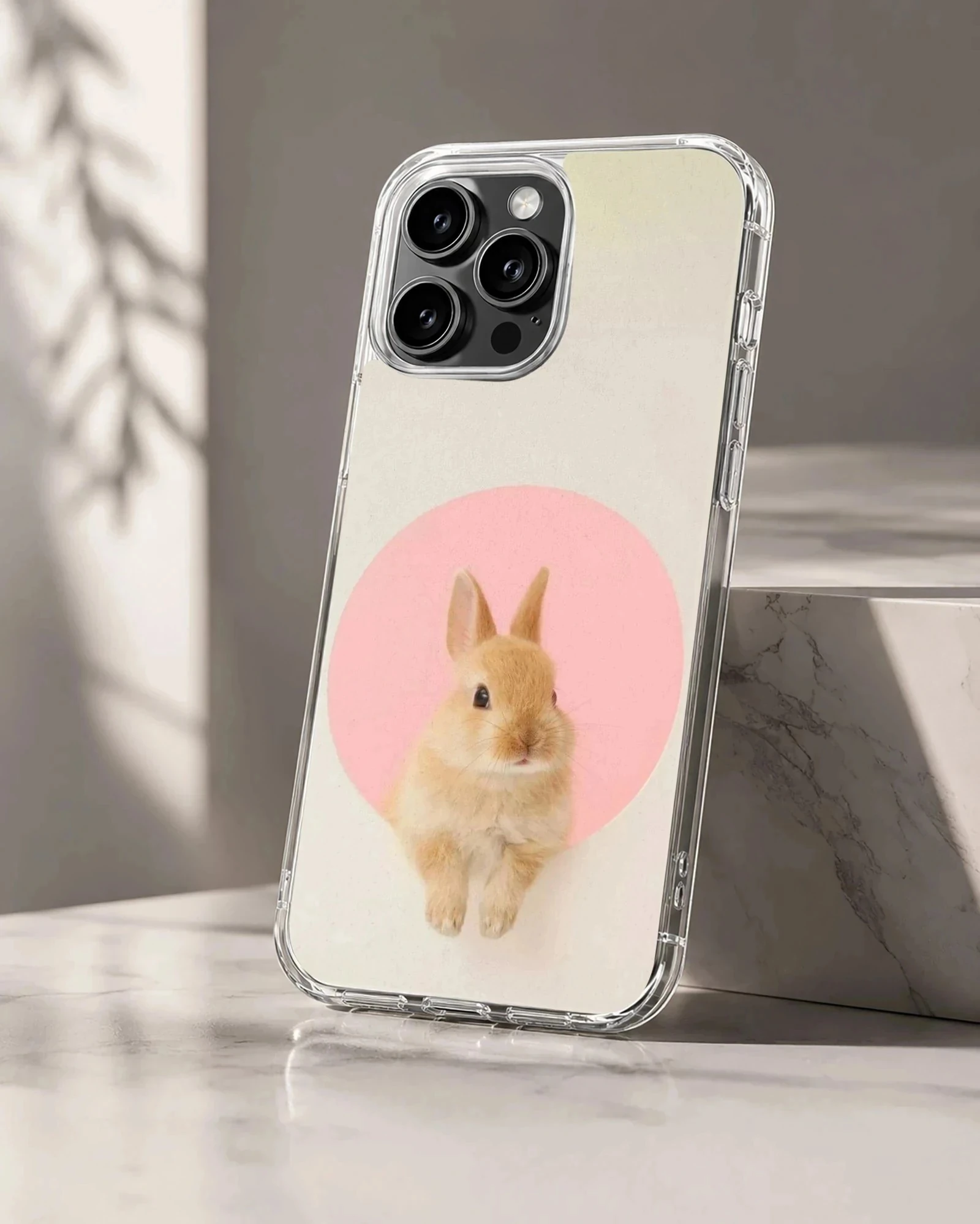 Photographic bunny rabbit design on soft TPU phone case
