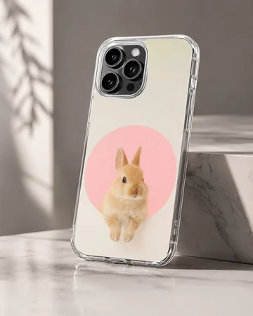 Photographic bunny rabbit design on soft TPU phone case — Hero