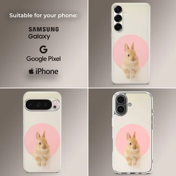 Photographic bunny rabbit design on soft TPU phone case — Collage