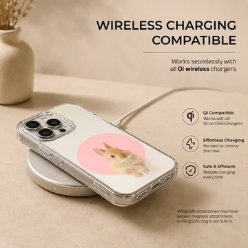 Photographic bunny rabbit design on soft TPU phone case — Charging