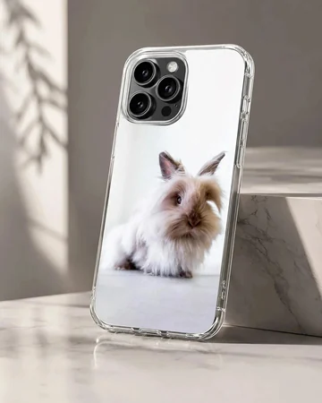 Bunny Rabbit depicted on a phone case with a serene scenery