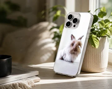 Bunny Rabbit depicted on a phone case with a serene scenery — Lifestyle