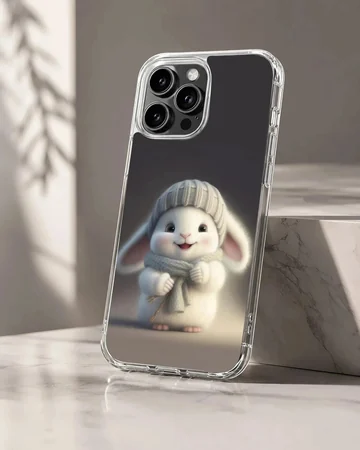 Bunny rabbit in cozy winter attire phone case