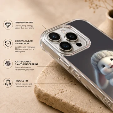 Bunny rabbit in cozy winter attire phone case — Info