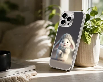 Bunny rabbit in cozy winter attire phone case — Lifestyle
