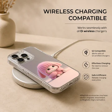Bunny Rabbit wearing a pink knitted hat in serene setting phone case — Charging