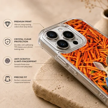 Playful bunny rabbit with carrot background phone case — Info