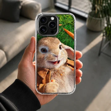 Close-up of a cute bunny rabbit on a phone case — Lifestyle