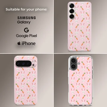 Bunny rabbit pattern with carrots on phone case — Collage