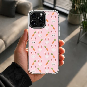 Bunny rabbit pattern with carrots on phone case — Lifestyle