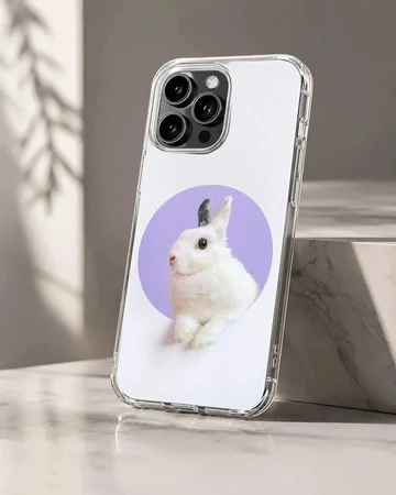 Bunny rabbit digital illustration on a phone case