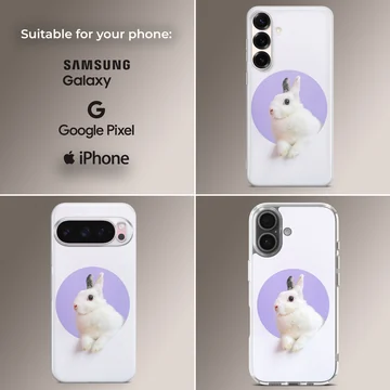 Bunny rabbit digital illustration on a phone case — Collage