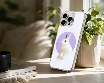 Bunny rabbit digital illustration on a phone case — Lifestyle