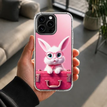 Adorable bunny rabbit in glasses phone case design. — Lifestyle