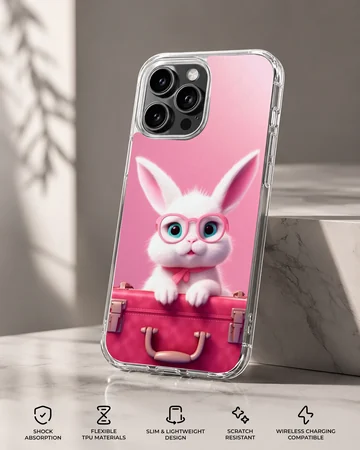 Adorable bunny rabbit in glasses phone case design. — Specs