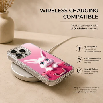 Adorable bunny rabbit in glasses phone case design. — Charging