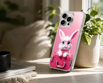 Adorable bunny rabbit in glasses phone case design. — Lifestyle