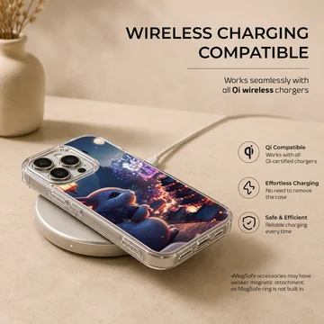 Bunny rabbit against a night cityscape phone case — Charging