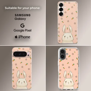 Bunny Rabiit with carrot and star motifs phone case — Collage