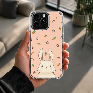 Bunny Rabiit with carrot and star motifs phone case — Lifestyle